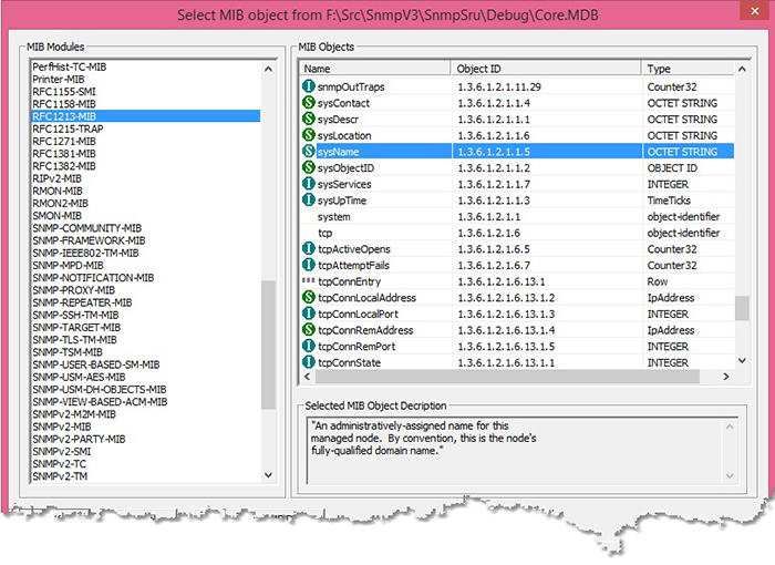 snmp MIB database can be used to simplify SNMP message construction